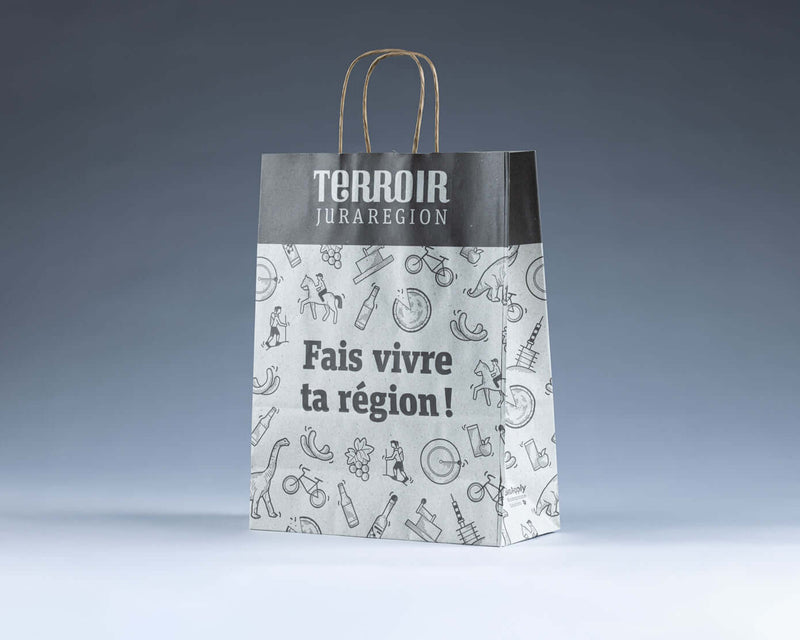 Personalisierbares BioGrass - Die Papiertüte aus trockenem Gras & recyceltem Kraftpapier